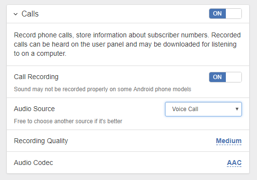 how to enable call recording on snoopza