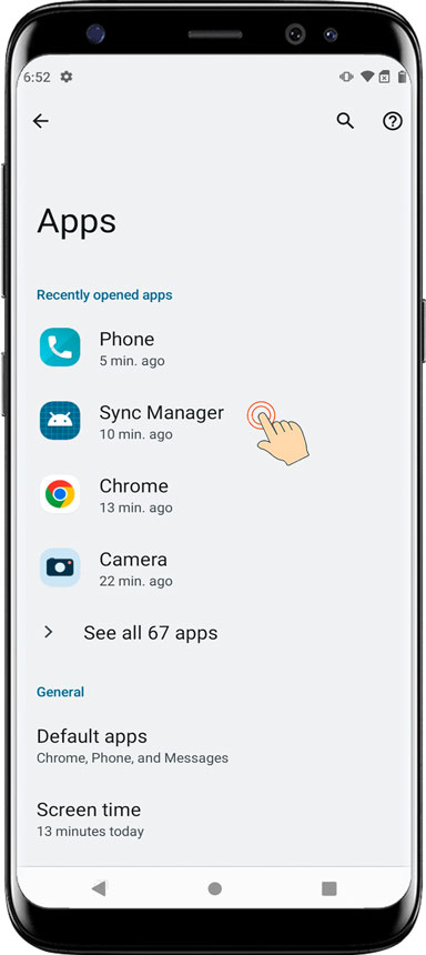 Search the Sync Manager