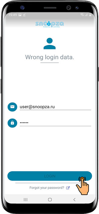 masukan akun dan password untuk aplikasi Snoopza