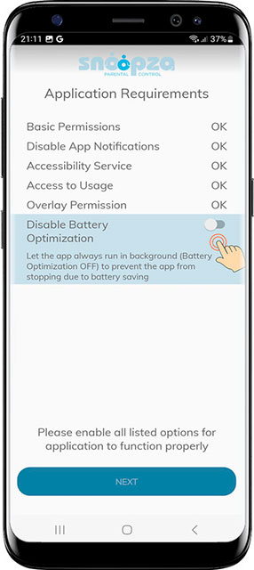 Activer la désactivation de l'optimisation de la batterie